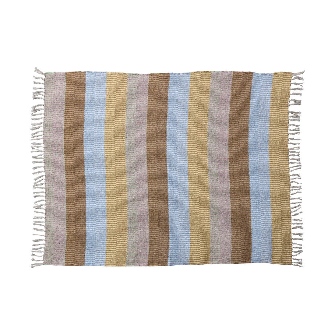 Recycled Cotton Blend Striped Throw
