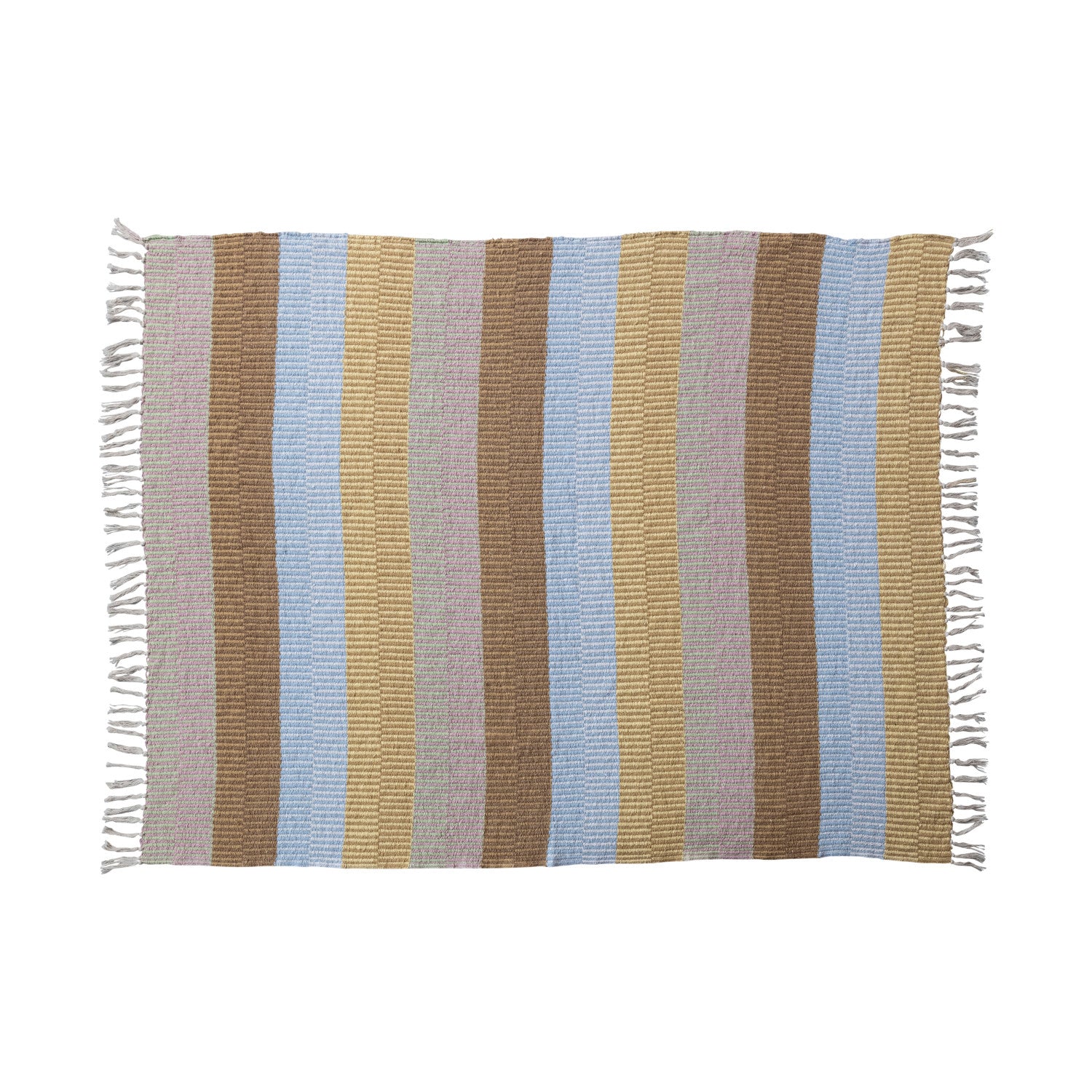 Recycled Cotton Blend Striped Throw