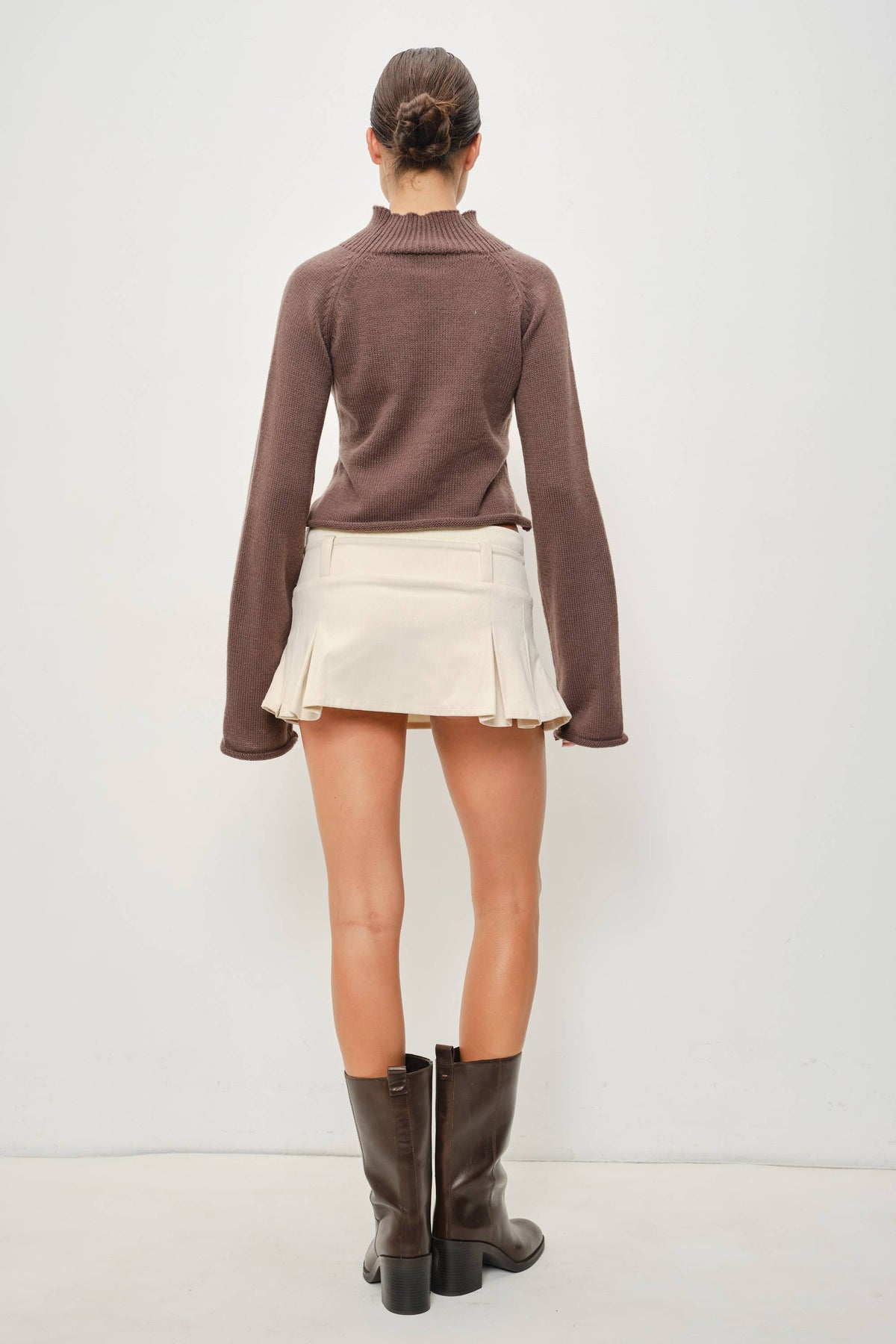 Mivra Button Down Mock Neck Cardigan