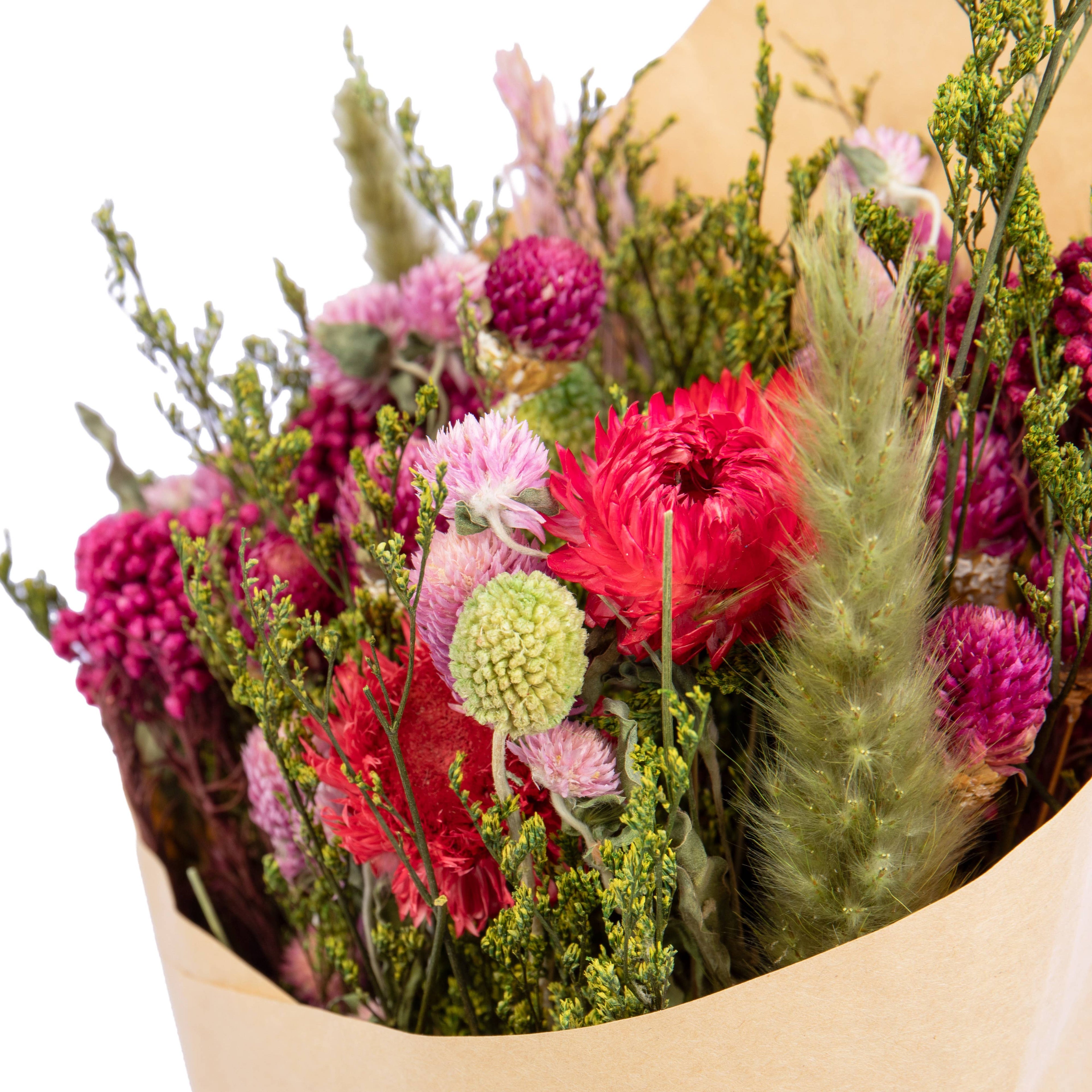 Dried Pink and Green Bouquet