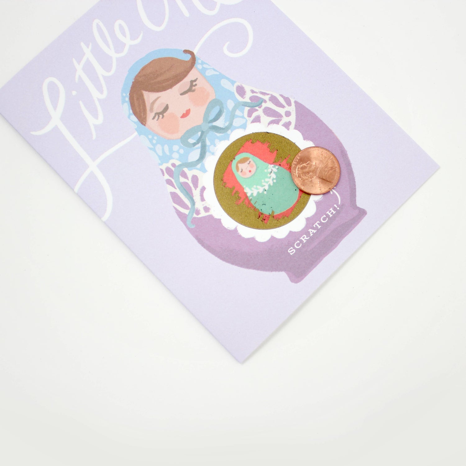 Scratch-off Nesting Doll - New Baby / Pregnancy Card