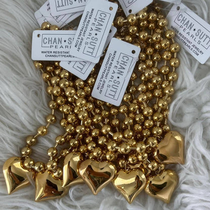 Gold Bubble Heart Necklace