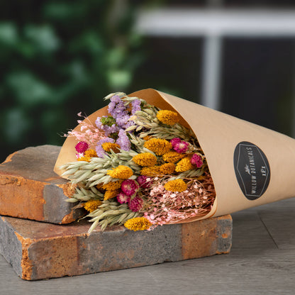 Dried Magenta, Yellow and Pink Bouquet